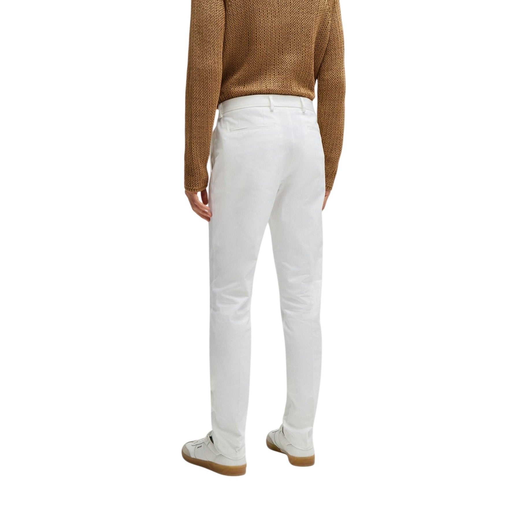 White - Back - Boss Mens Kaito Organic Cotton Sustainable Slim Trousers