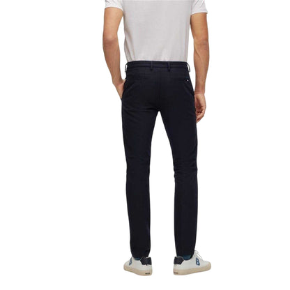 Dark Blue - Back - Boss Mens Kaito Organic Cotton Sustainable Slim Trousers