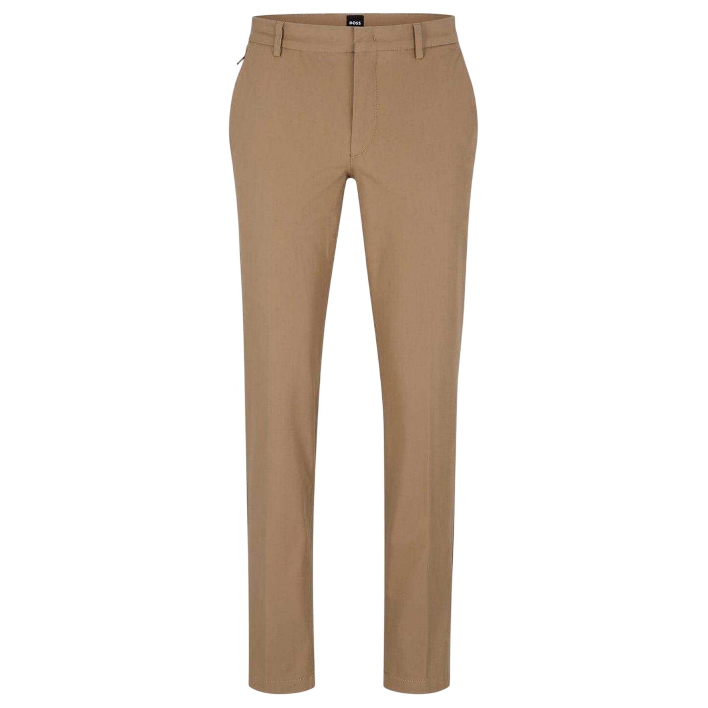 Beige - Front - Boss Mens Kaito Organic Cotton Sustainable Slim Trousers