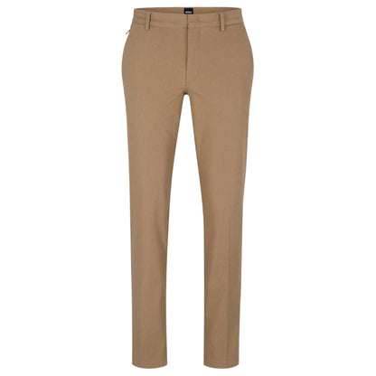 Beige - Front - Boss Mens Kaito Organic Cotton Sustainable Slim Trousers