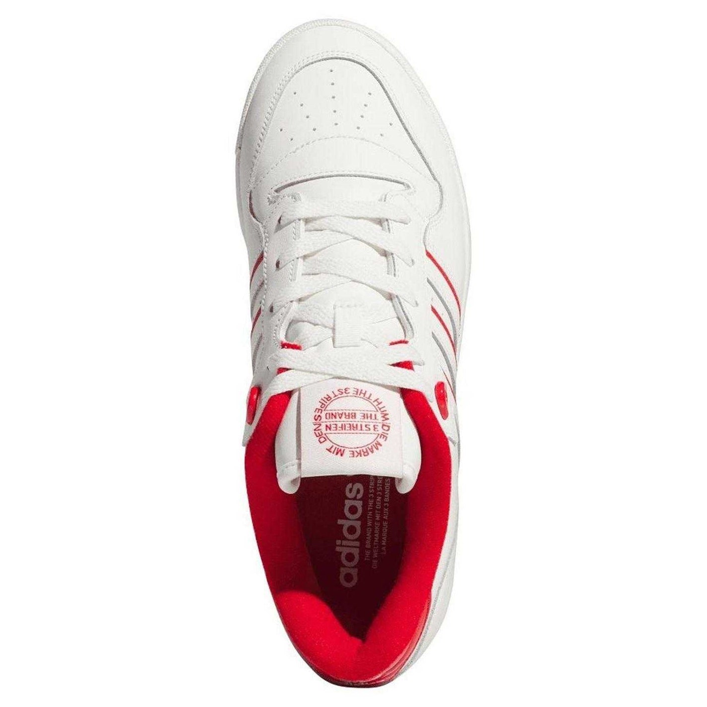 White - Lifestyle - Adidas Mens Rivalry 3 Stripes Leather Flat Trainers