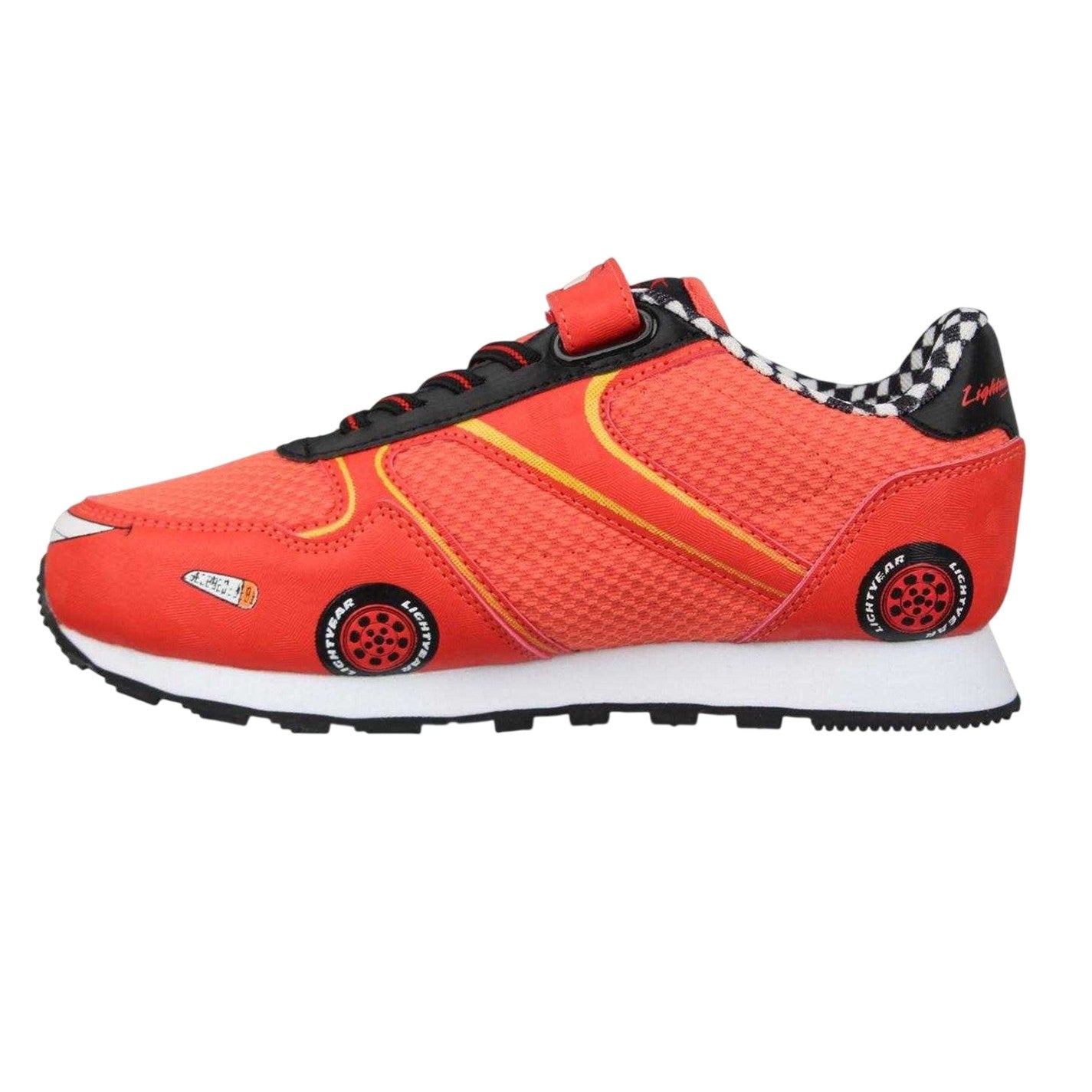 Red - Back - Slazenger Childrens-Kids Lightning McQueen Cars Leather Trainers