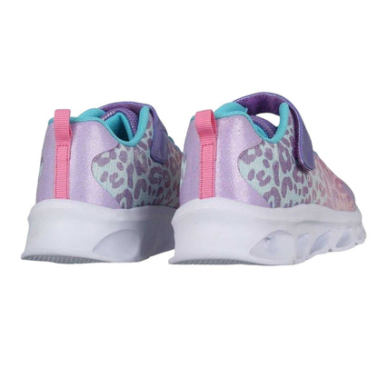 Purple - Back - Slazenger Childrens-Kids Alie 2.0 Holographic Leopard Trainers
