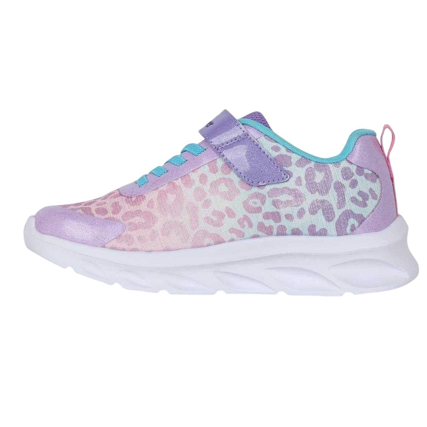 Purple - Side - Slazenger Childrens-Kids Alie 2.0 Holographic Leopard Trainers