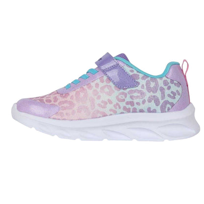 Purple - Side - Slazenger Childrens-Kids Alie 2.0 Holographic Leopard Trainers