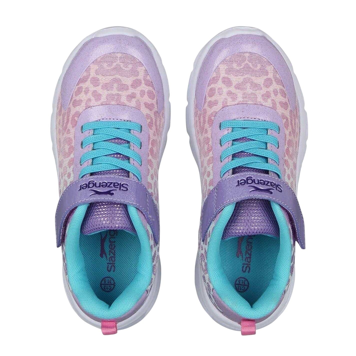 Purple - Lifestyle - Slazenger Childrens-Kids Alie 2.0 Holographic Leopard Trainers