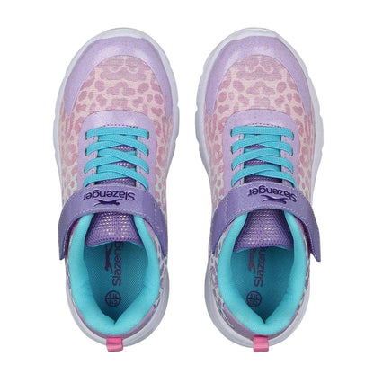 Purple - Lifestyle - Slazenger Childrens-Kids Alie 2.0 Holographic Leopard Trainers