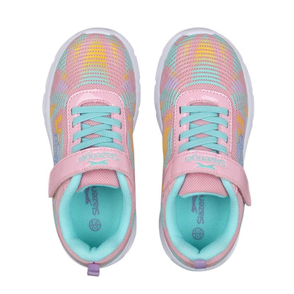 Pink - Pack Shot - Slazenger Childrens-Kids Alie 2.0 Holographic Leopard Trainers