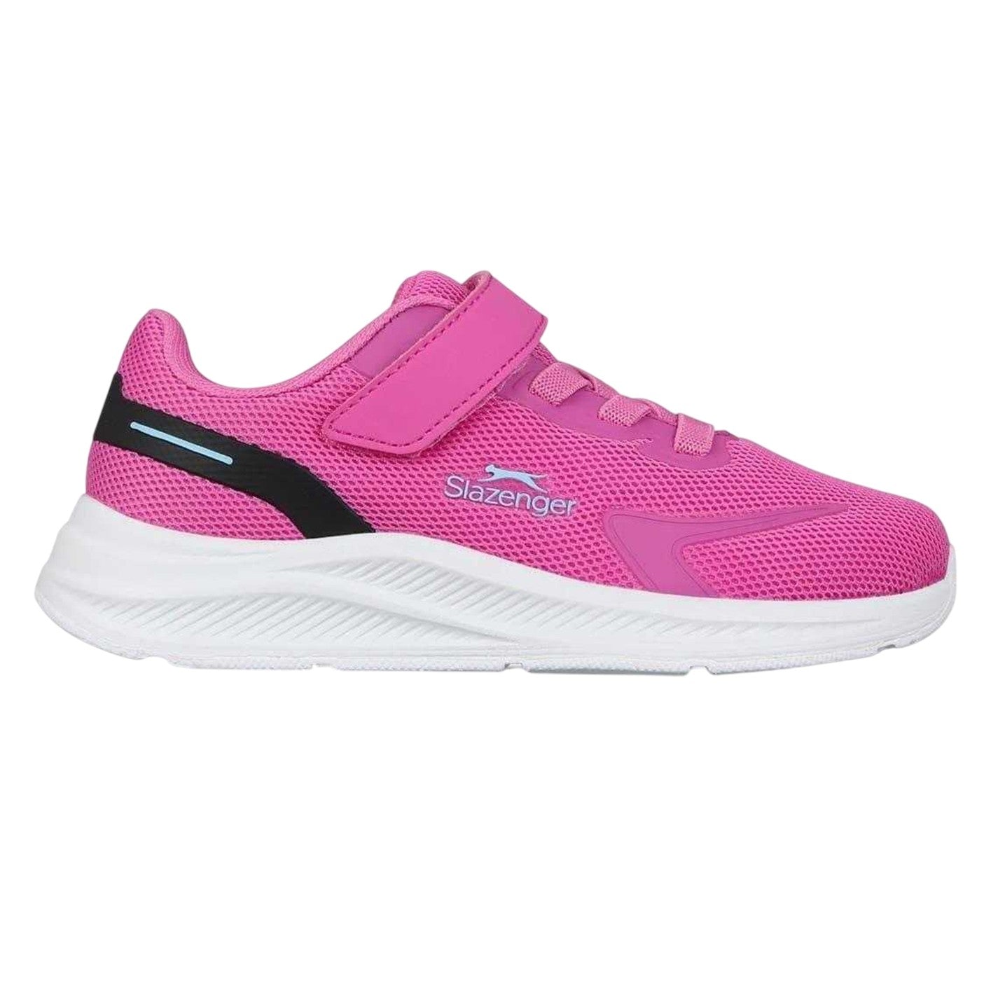 Pink-White - Front - Slazenger Childrens-Kids Assent Hook and Loop Trainers