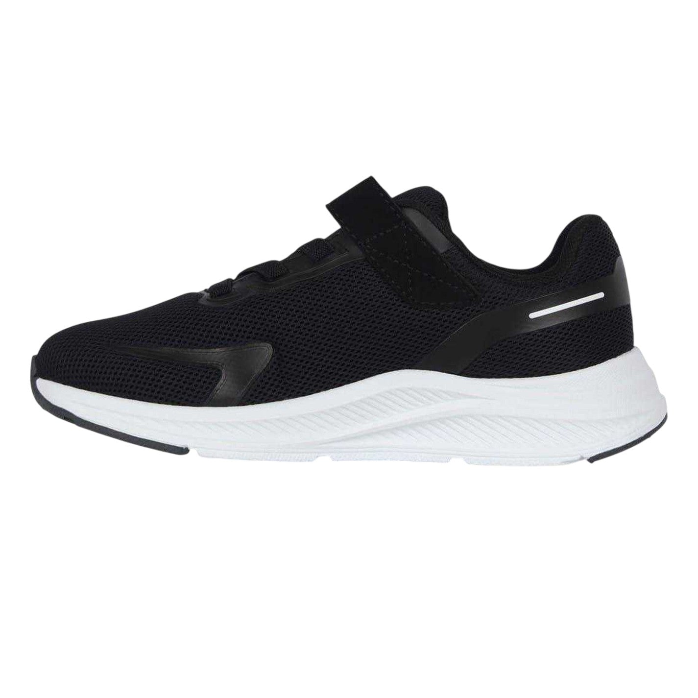 Black-White - Side - Slazenger Childrens-Kids Assent Hook and Loop Trainers