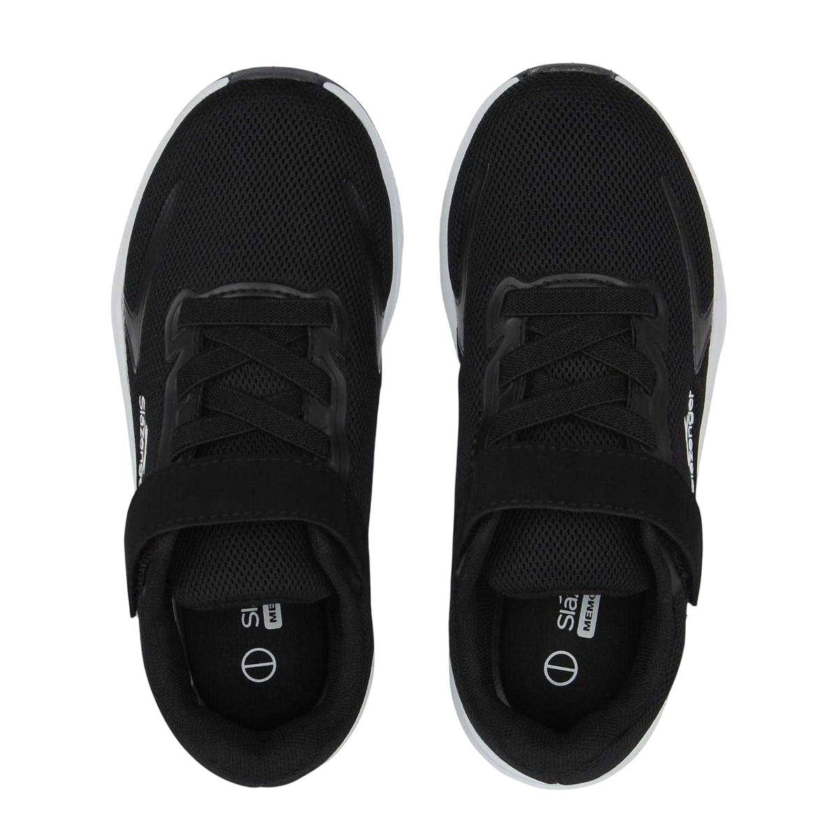 Black-White - Lifestyle - Slazenger Childrens-Kids Assent Hook and Loop Trainers