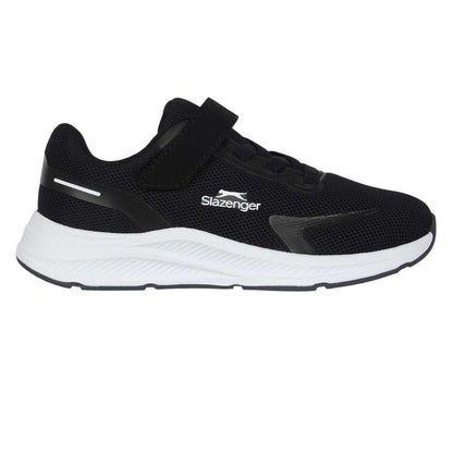 Black-White - Front - Slazenger Childrens-Kids Assent Hook and Loop Trainers