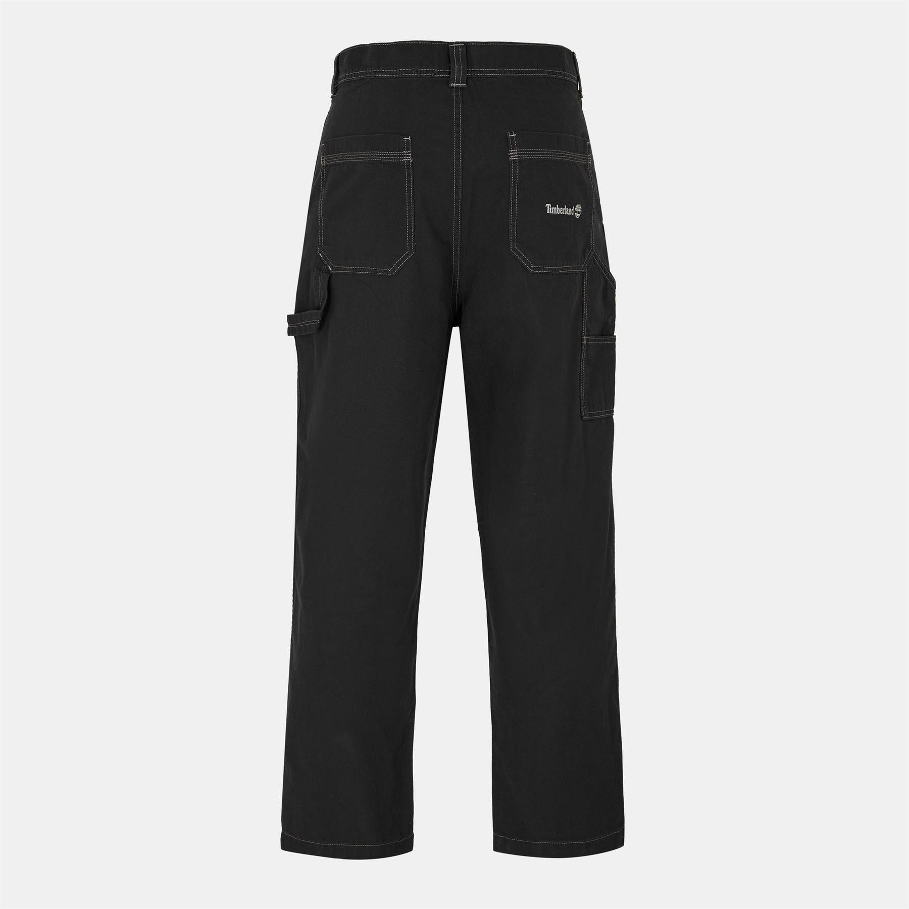 Black - Back - Timberland Mens Canvas Straight Trousers