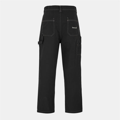Black - Back - Timberland Mens Canvas Straight Trousers