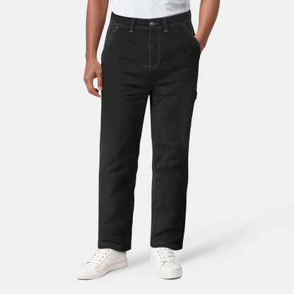 Black - Side - Timberland Mens Canvas Straight Trousers