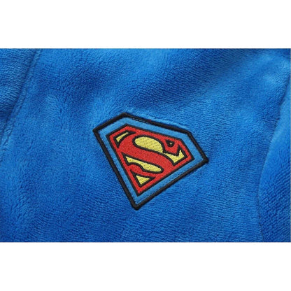 Blue-Red - Side - Superman Childrens-Kids Dressing Gown