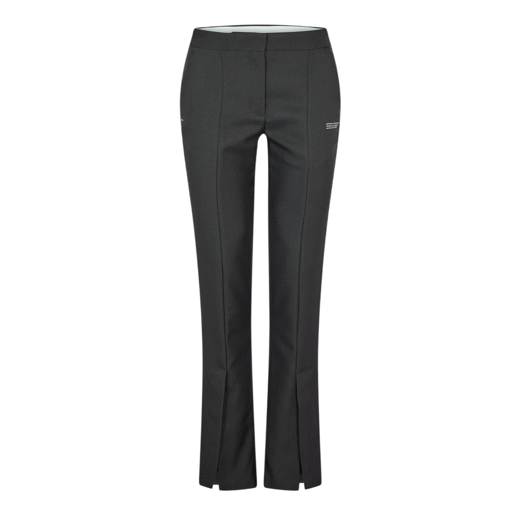 Black - Front - Off White Womens-Ladies Basic Slim Trousers