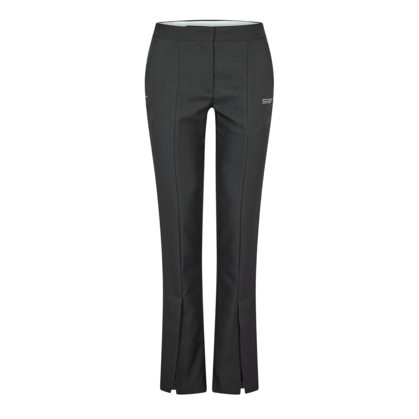 Black - Front - Off White Womens-Ladies Basic Slim Trousers