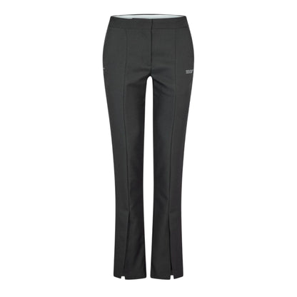 Black - Front - Off White Womens-Ladies Basic Slim Trousers