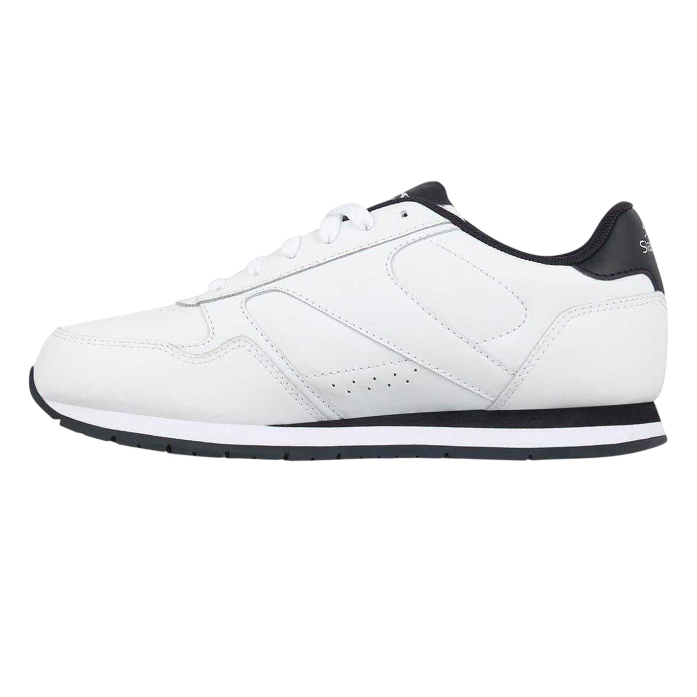 White-Navy - Side - Slazenger Childrens-Kids Classic Leather Trainers