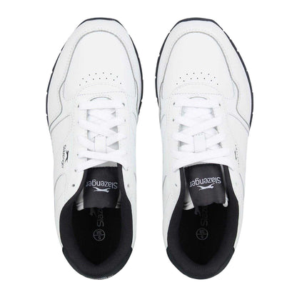 White-Navy - Lifestyle - Slazenger Childrens-Kids Classic Leather Trainers