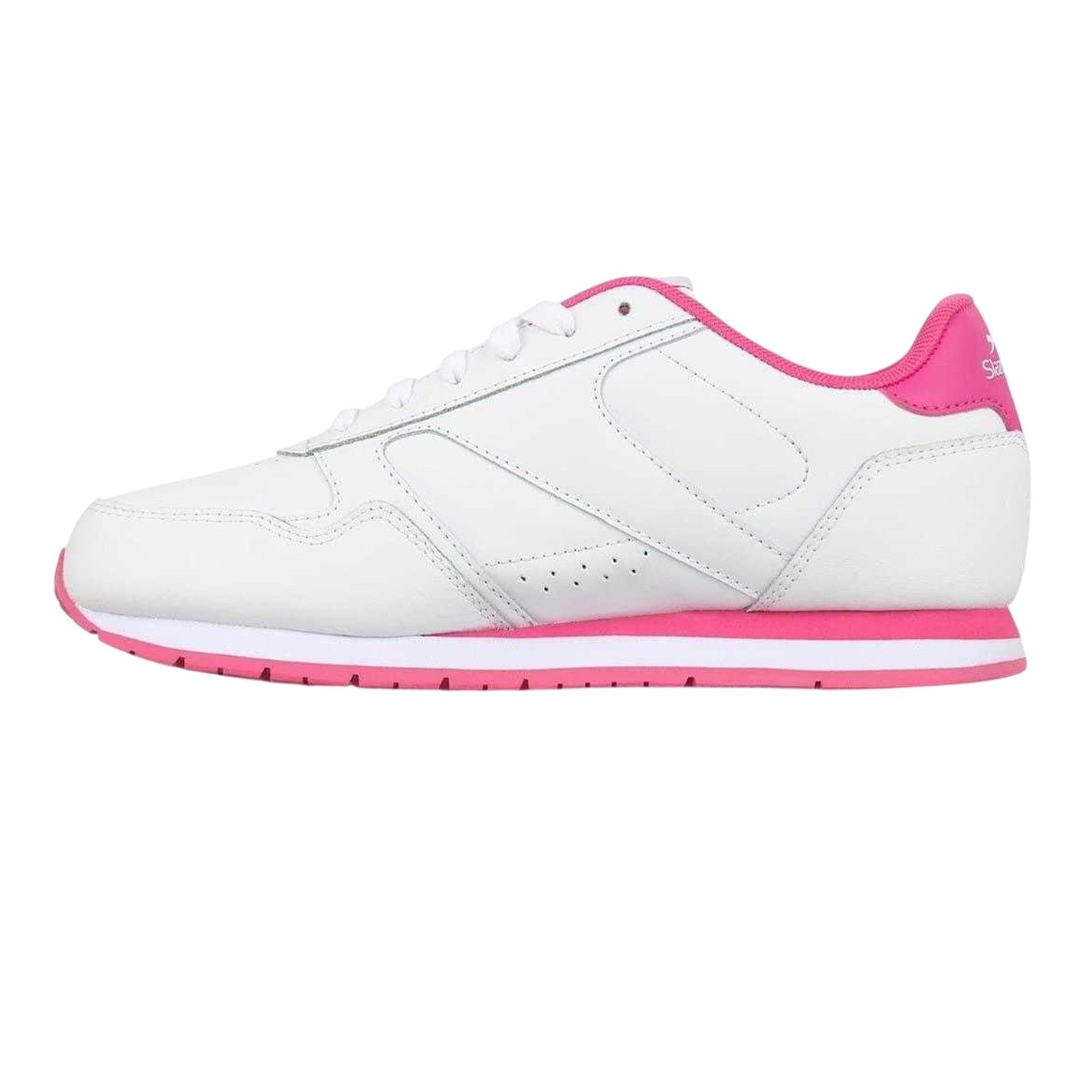 White-Cerise - Side - Slazenger Childrens-Kids Classic Leather Trainers