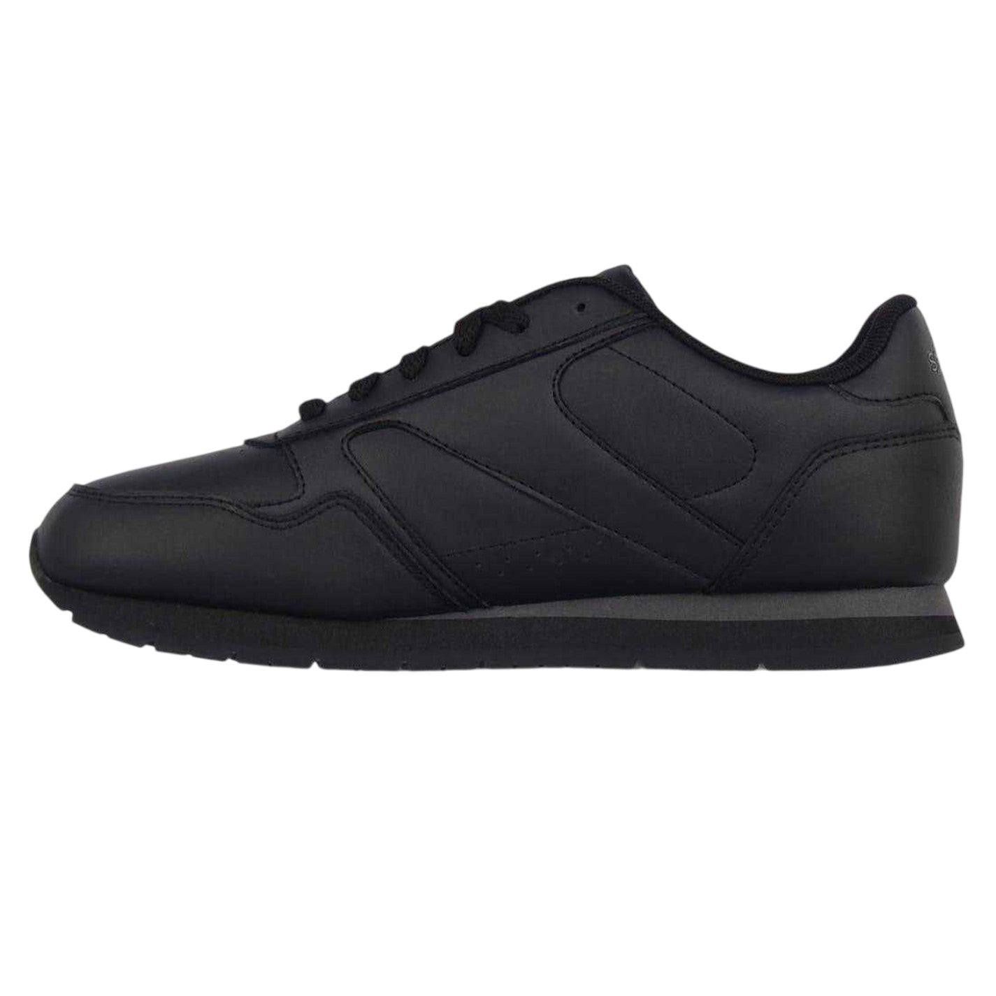 Black-Charcoal - Side - Slazenger Childrens-Kids Classic Leather Trainers