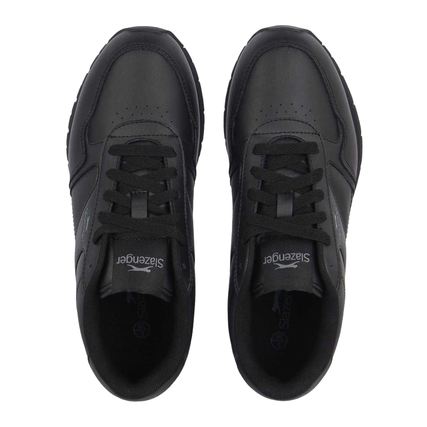 Black-Charcoal - Lifestyle - Slazenger Childrens-Kids Classic Leather Trainers