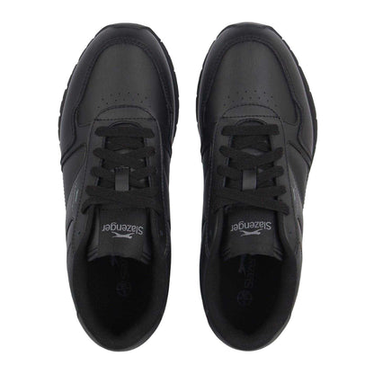Black-Charcoal - Lifestyle - Slazenger Childrens-Kids Classic Leather Trainers