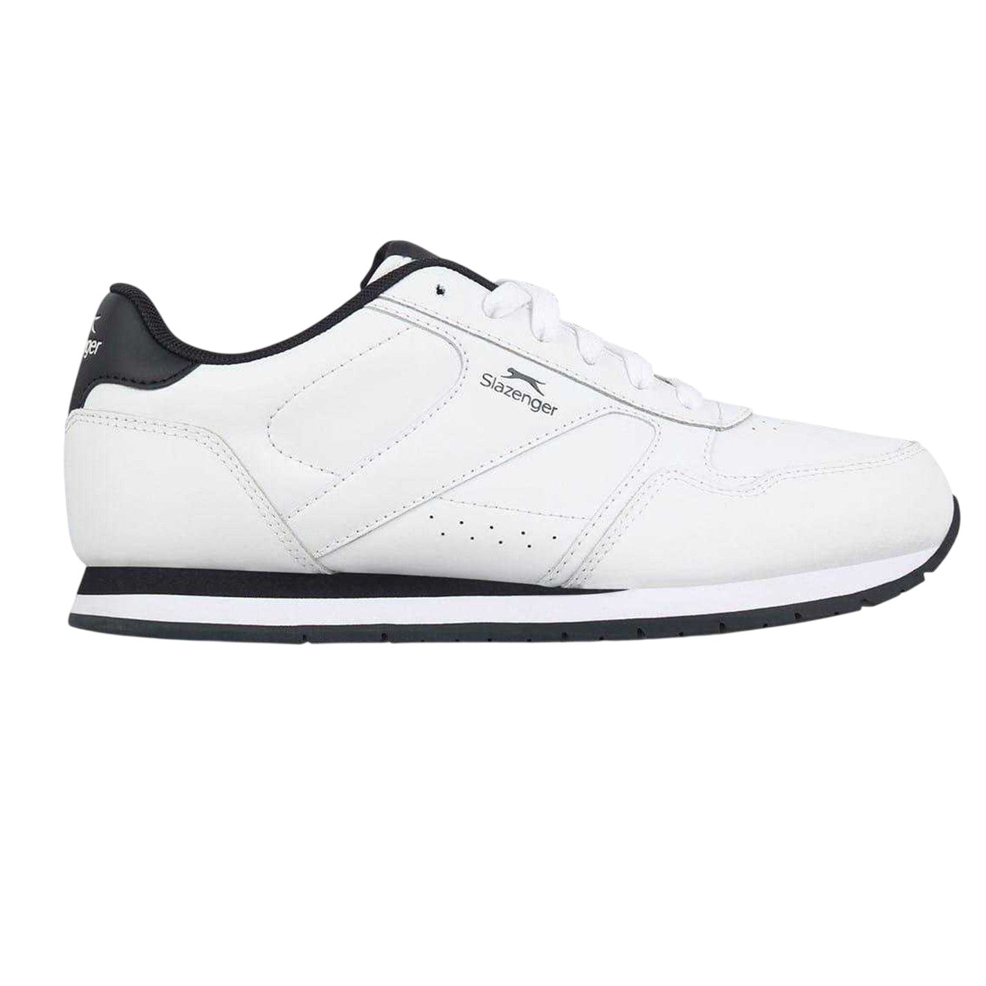 White-Navy - Front - Slazenger Childrens-Kids Classic Leather Trainers