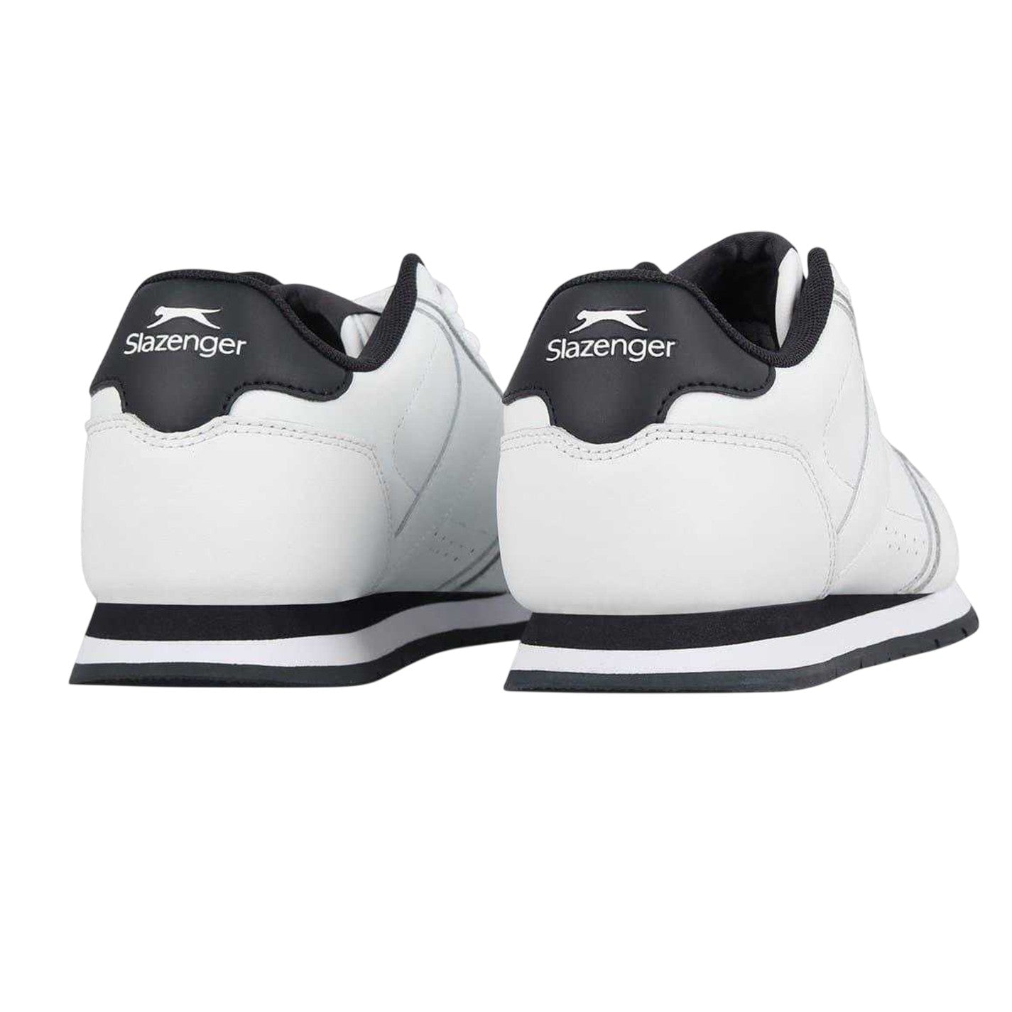 White-Navy - Back - Slazenger Childrens-Kids Classic Leather Trainers