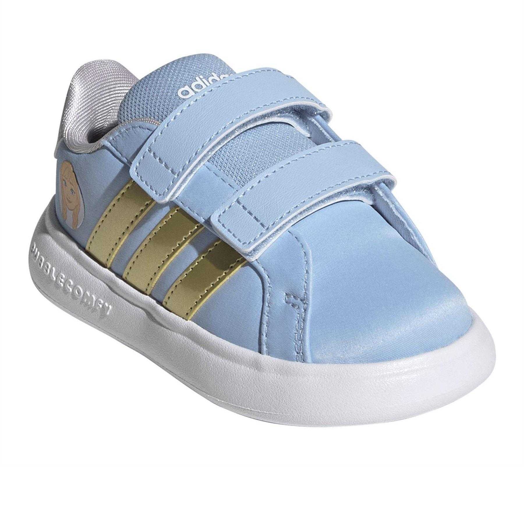 Blue-Gold-Lavender - Pack Shot - Adidas Toddler Anna Frozen Trainers