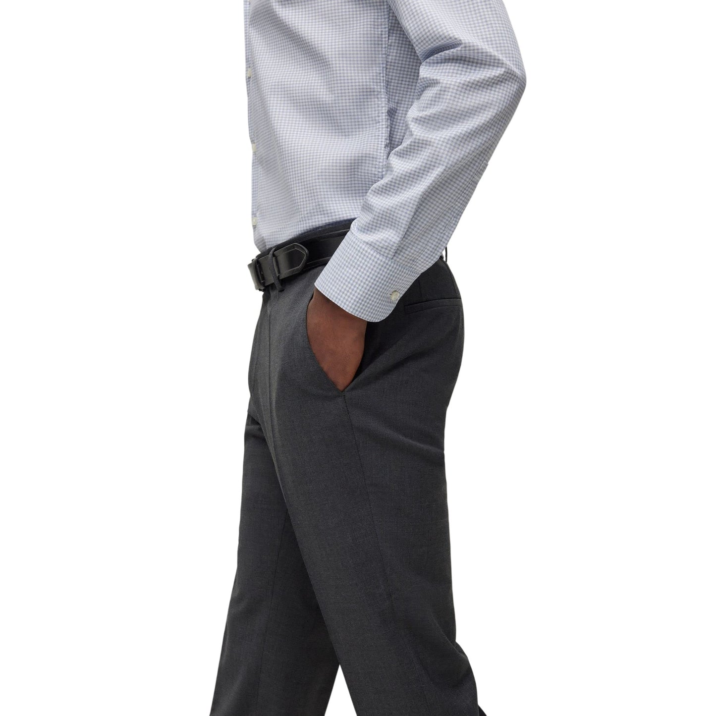 Grey - Side - Boss Mens Extra-Slim Trousers