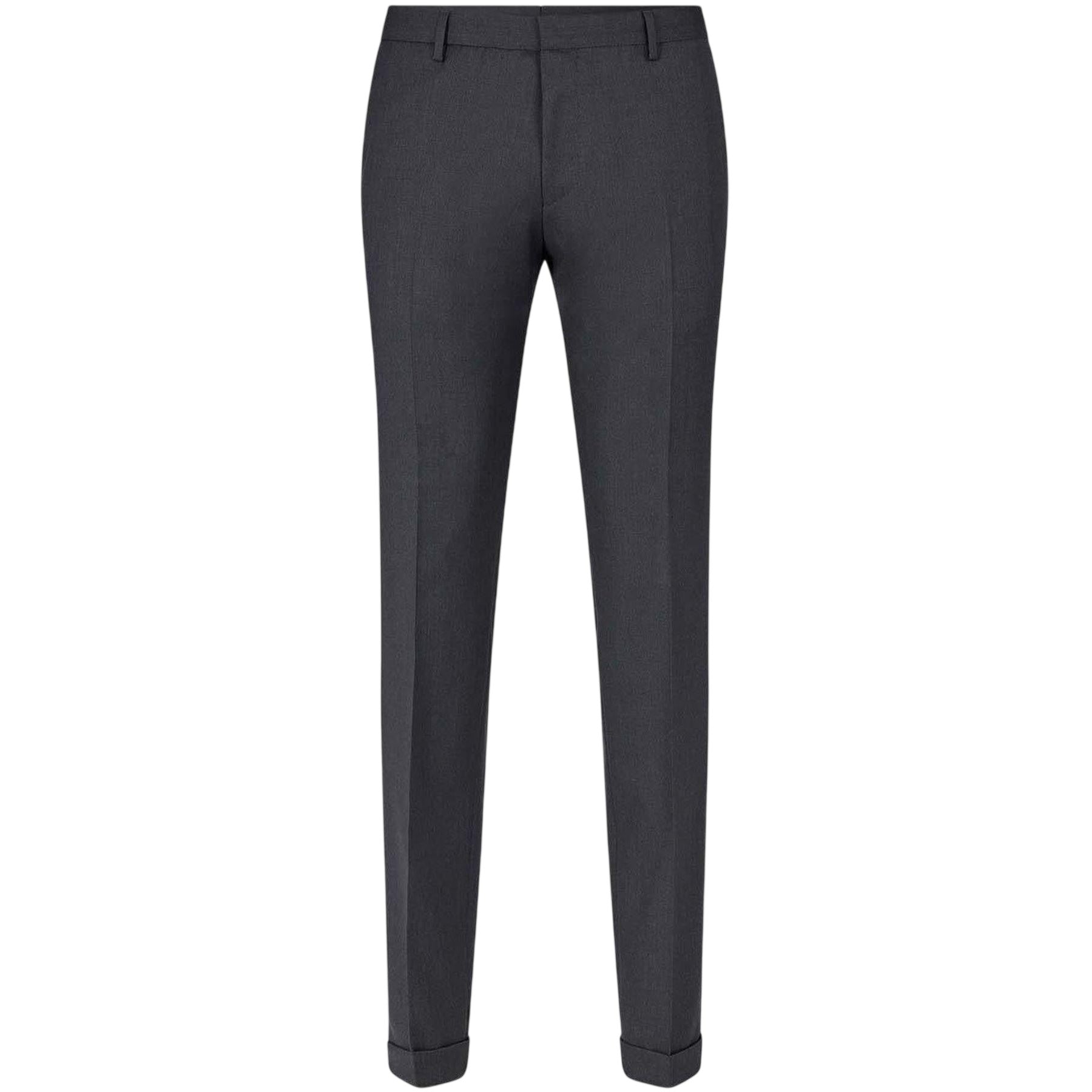 Grey - Front - Boss Mens Extra-Slim Trousers