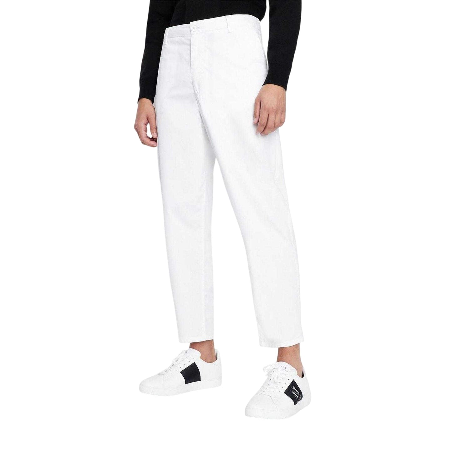 White - Side - Armani Exchange Mens Cotton Trousers