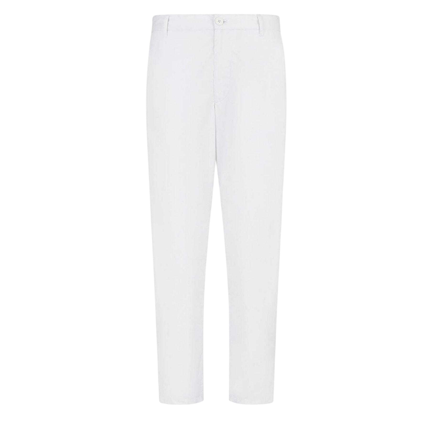 White - Front - Armani Exchange Mens Cotton Trousers