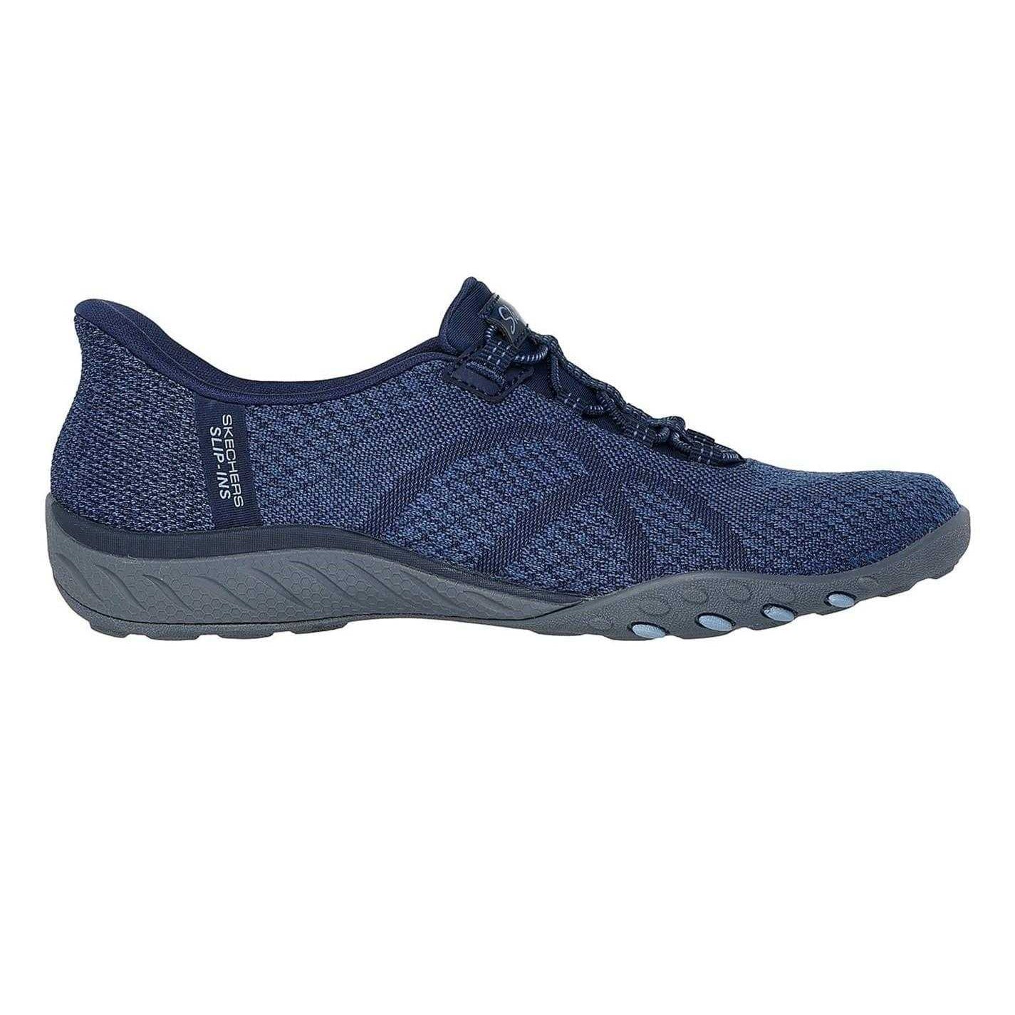 Navy - Front - Skechers Womens-Ladies Ramaya Breathe Easy Fabric Trainers