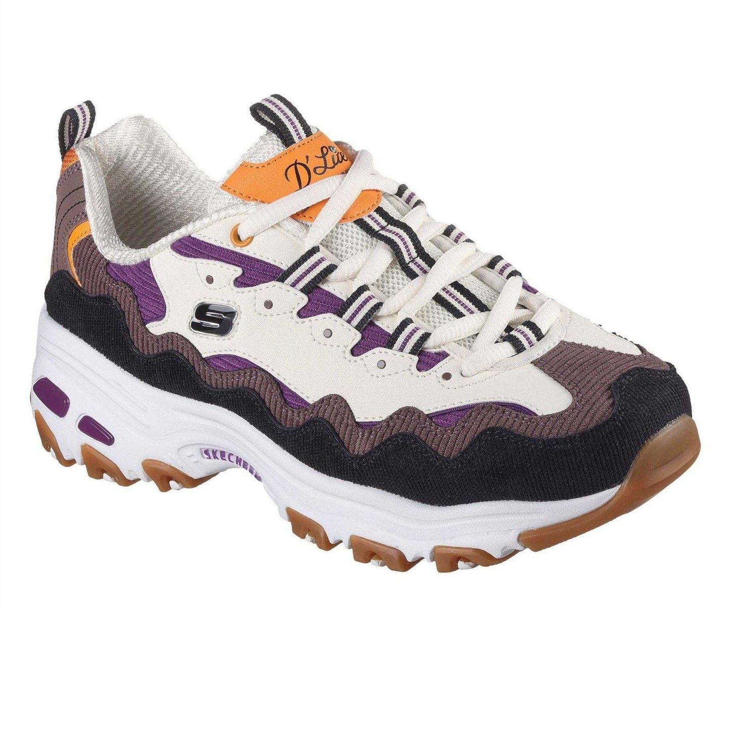 Natural-Purple - Pack Shot - Skechers Childrens-Kids DLites Classic Trainers