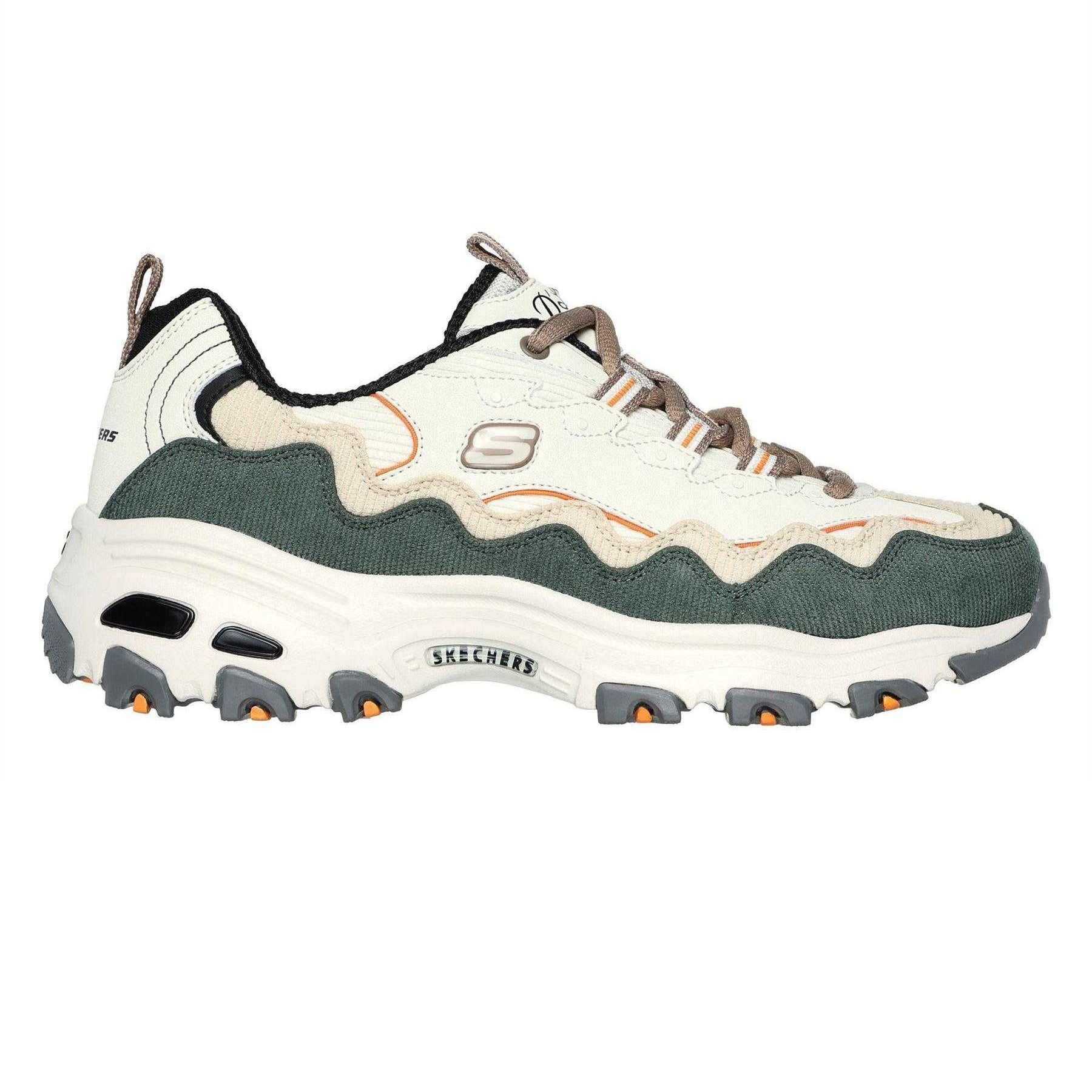 Off White-Green - Front - Skechers Childrens-Kids DLites Classic Trainers