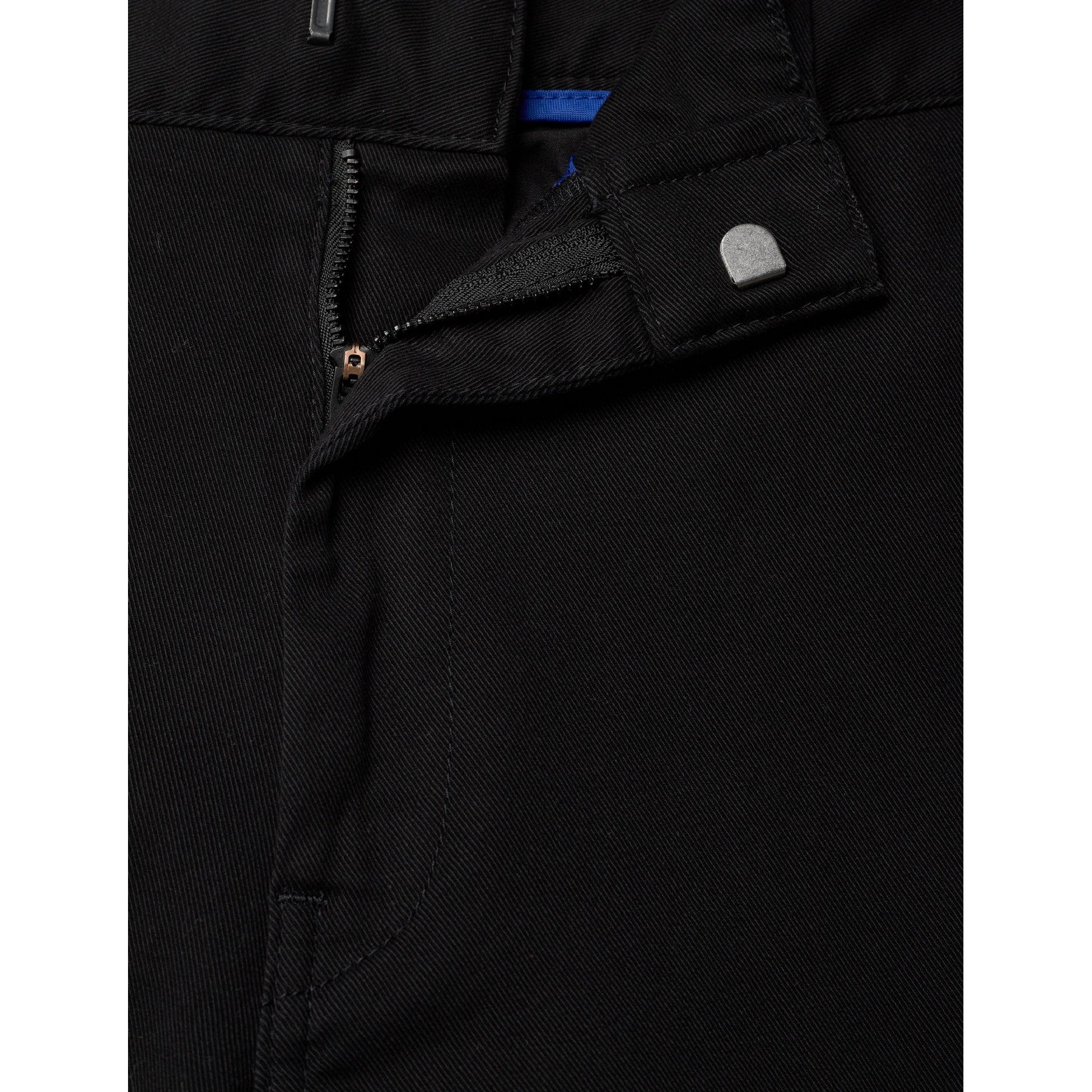 Black - Side - Hugo Mens Cotton Blend Suit Trousers