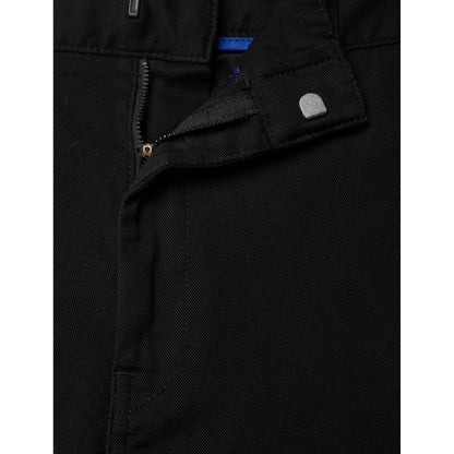 Black - Side - Hugo Mens Cotton Blend Suit Trousers