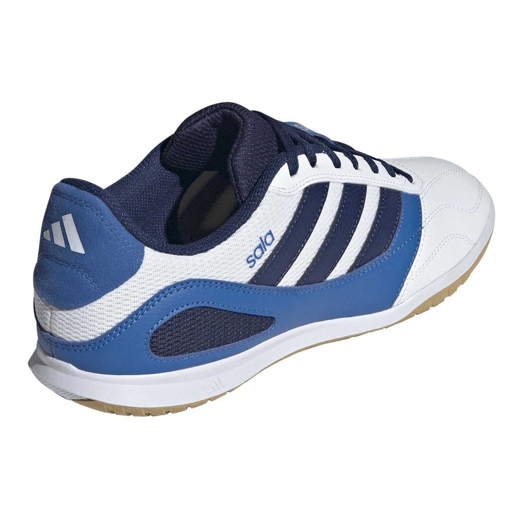 White-Blue-Silver - Back - Adidas Mens Sala Indoor Football Trainers