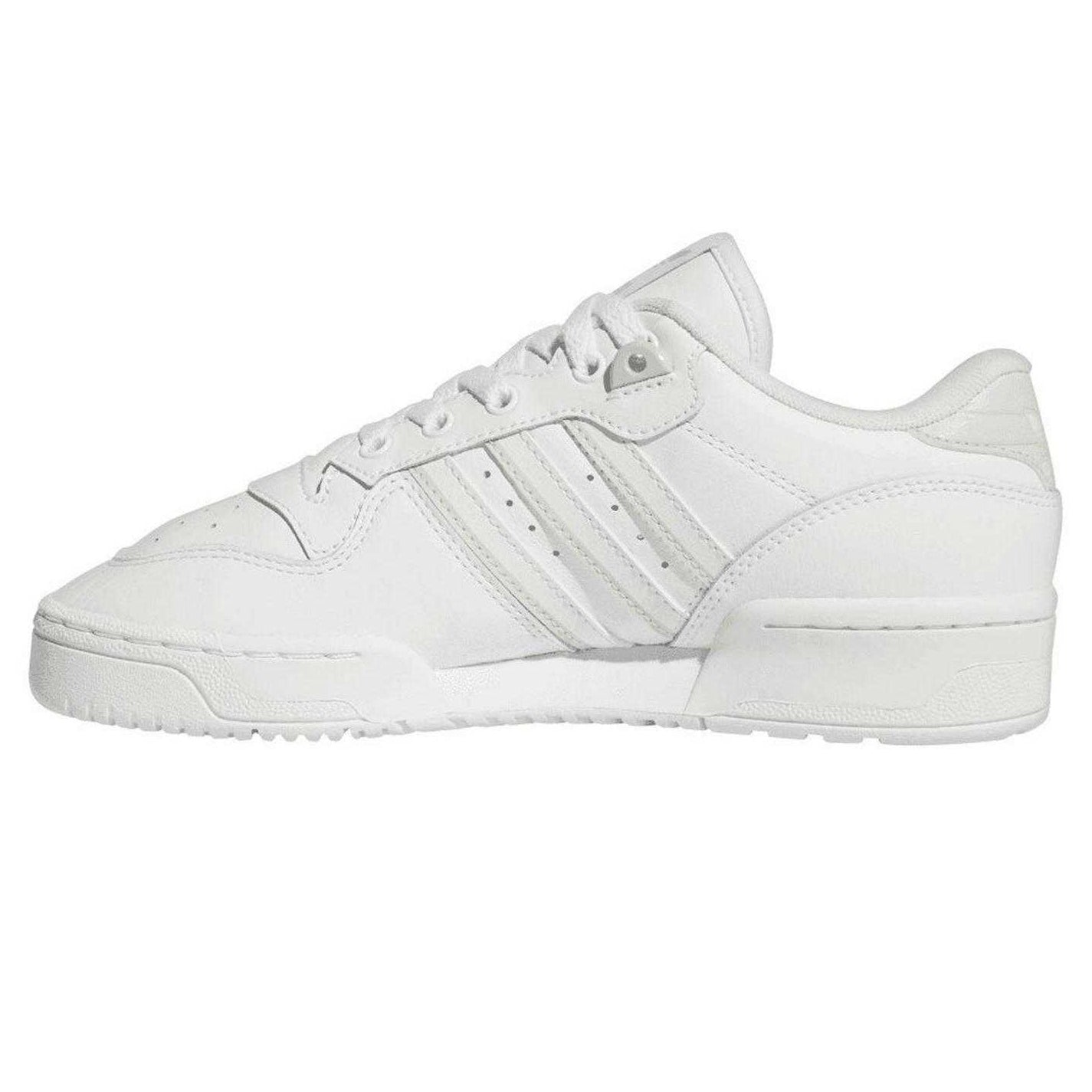 White - Side - Adidas Womens-Ladies Rivalry Leather Trainers