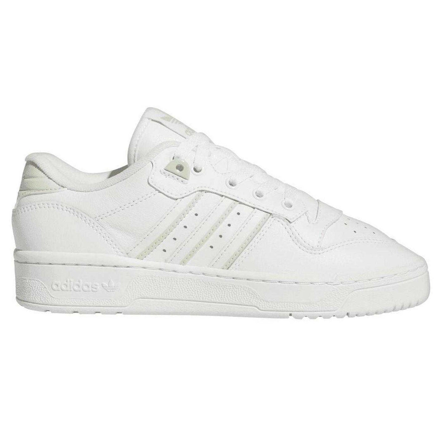 White - Front - Adidas Womens-Ladies Rivalry Leather Trainers