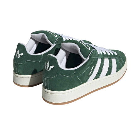 Dark Green-White - Back - Adidas Womens-Ladies Campus 00s Suede Trainers