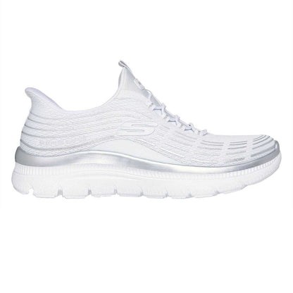 White - Front - Skechers Womens-Ladies Glitter Slip-In Trainers