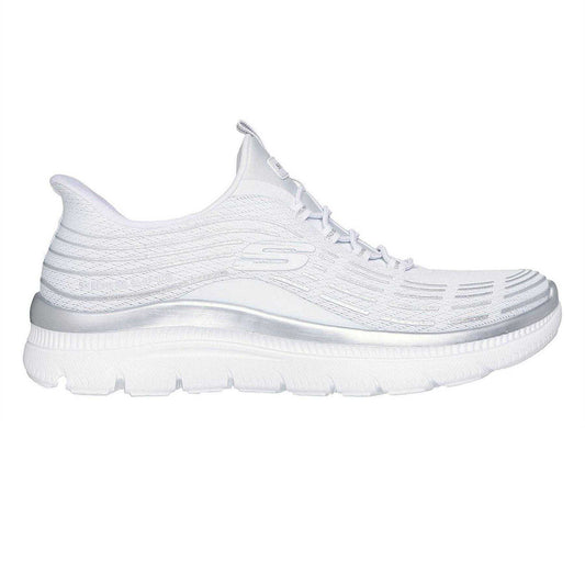 White - Front - Skechers Womens-Ladies Glitter Slip-In Trainers