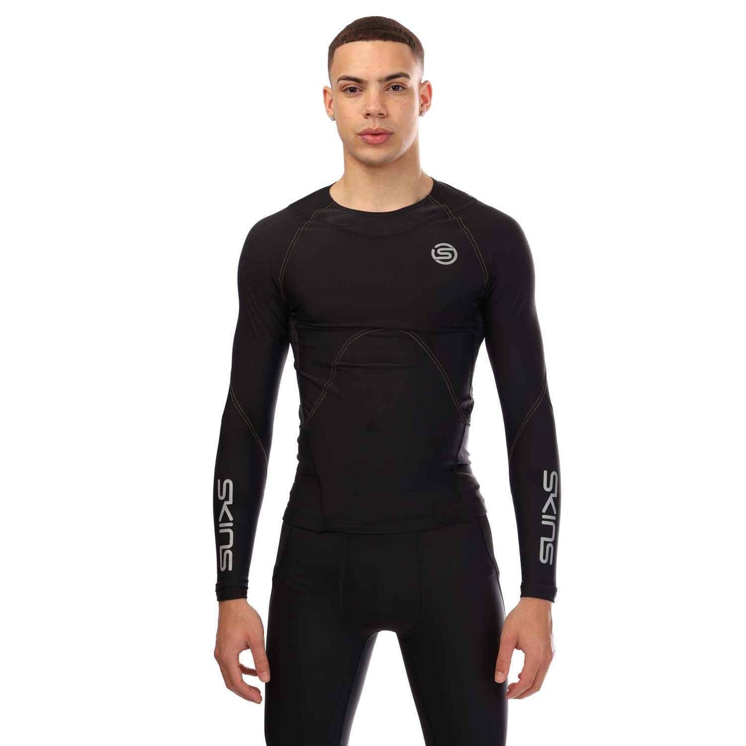 Black - Front - Skins Mens Series-3 Long-Sleeved T-Shirt