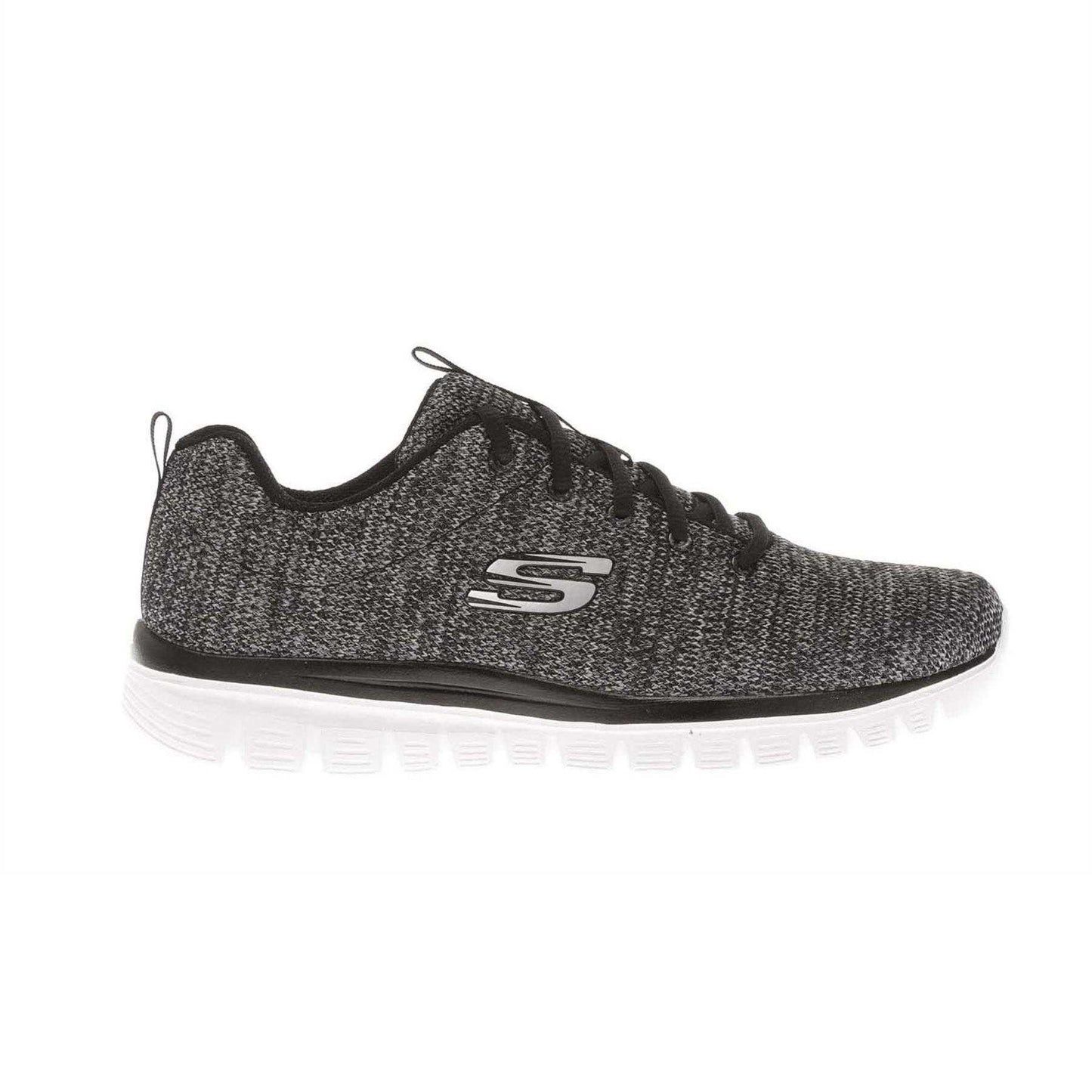 Black-White - Front - Skechers Womens-Ladies Graceful Twisted Fortune Trainers