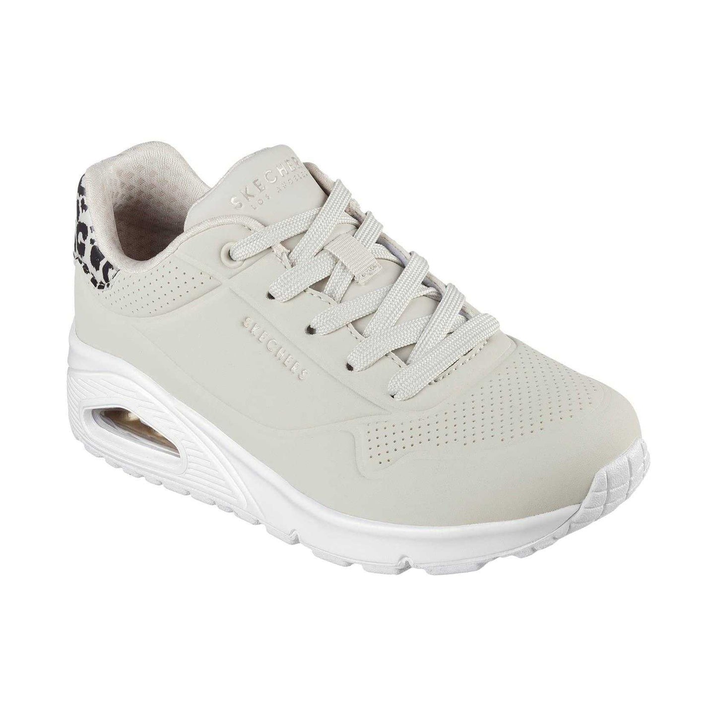 Beige-Leopard - Lifestyle - Skechers Womens-Ladies Uno Stand On Air Hidden Wedge Trainers
